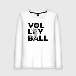 Лонгслив хлопковый женский Volleyball, цвет: белый