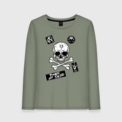 Лонгслив хлопковый женский Как у КНЯZZя Король и Шут, цвет: авокадо