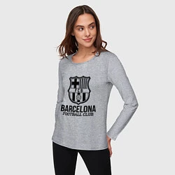 Лонгслив хлопковый женский Barcelona FC, цвет: меланж — фото 2