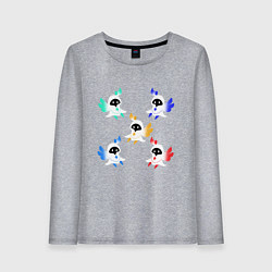 Лонгслив хлопковый женский ЭЛЕМЕНТЫ ГЕНШИН, цвет: меланж