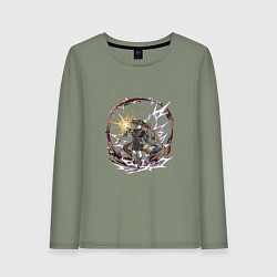 Лонгслив хлопковый женский Скарамучча в деле, цвет: авокадо