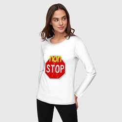 Лонгслив хлопковый женский Non stop, цвет: белый — фото 2