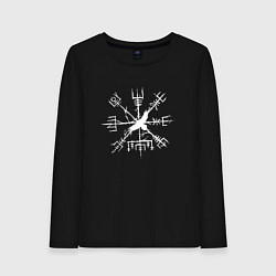 Лонгслив хлопковый женский VEGVISIR РУНЫ RUNES Z, цвет: черный