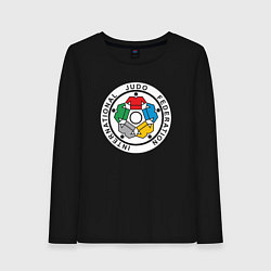 Лонгслив хлопковый женский Judo Federation, цвет: черный