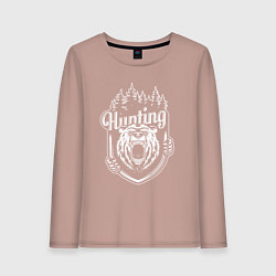 Лонгслив хлопковый женский Hunting, цвет: пыльно-розовый