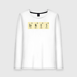 Лонгслив хлопковый женский GeNiUS - Таблица Менделеева, цвет: белый