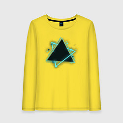 Лонгслив хлопковый женский Треугольник неон, цвет: желтый