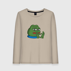 Лонгслив хлопковый женский Pepe love пепе лов, цвет: миндальный