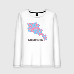 Лонгслив хлопковый женский Люблю Армению, цвет: белый