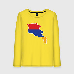 Лонгслив хлопковый женский Map Armenia, цвет: желтый