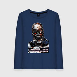 Лонгслив хлопковый женский Terminator T-800, цвет: тёмно-синий