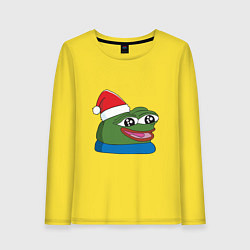 Женский лонгслив Pepe, pepe happy, Пепе хеппи, pepe happy new year