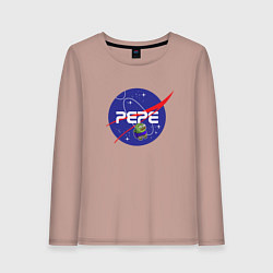 Лонгслив хлопковый женский Pepe Pepe space Nasa, цвет: пыльно-розовый