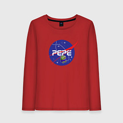 Лонгслив хлопковый женский Pepe Pepe space Nasa, цвет: красный