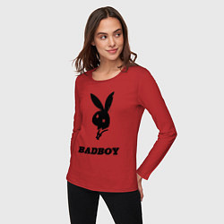 Лонгслив хлопковый женский BAD BOY PLAYBOY, цвет: красный — фото 2