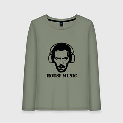 Лонгслив хлопковый женский Dr House music, цвет: авокадо