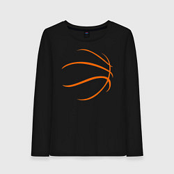 Лонгслив хлопковый женский Баскетбольный мяч, цвет: черный