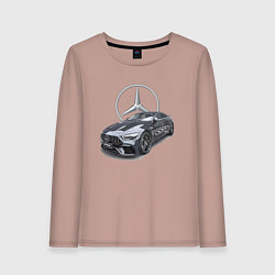 Лонгслив хлопковый женский Mercedes AMG motorsport, цвет: пыльно-розовый