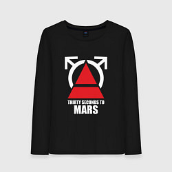 Лонгслив хлопковый женский 30 Seconds To Mars Logo, цвет: черный