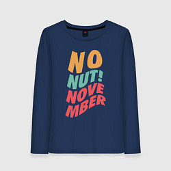 Лонгслив хлопковый женский No Nut! Novemder, цвет: тёмно-синий