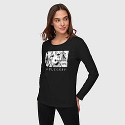 Лонгслив хлопковый женский Обниматься Хочу Обними меня, цвет: черный — фото 2