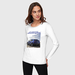 Лонгслив хлопковый женский Lamborghini Urus Sport, цвет: белый — фото 2