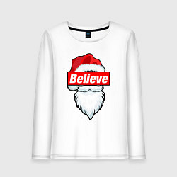 Женский лонгслив I Believe In Santa Я Верю В Санту