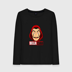 Лонгслив хлопковый женский Белла Чао, цвет: черный
