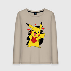 Женский лонгслив ПИКАЧУ И СЕРДЕЧКО POKENON PIKACHU LOVE