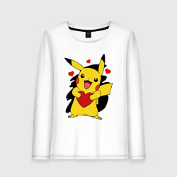 Женский лонгслив ПИКАЧУ И СЕРДЕЧКО POKENON PIKACHU LOVE