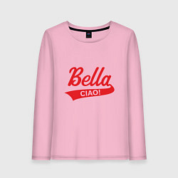 Лонгслив хлопковый женский Bella Ciao Белла Чао, цвет: светло-розовый