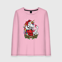 Женский лонгслив Unicorn Santa