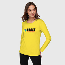 Лонгслив хлопковый женский Mr Beast Philanthropy, цвет: желтый — фото 2
