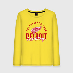 Лонгслив хлопковый женский Detroit Red Wings Детройт Ред Вингз, цвет: желтый