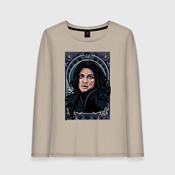 Лонгслив хлопковый женский ЙЕННИФЕР НЕТФЛИКС, цвет: миндальный