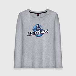 Лонгслив хлопковый женский Jersey shore Blue claws - baseball team, цвет: меланж