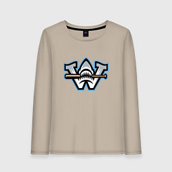 Лонгслив хлопковый женский Wilmington sharks - baseball team, цвет: миндальный