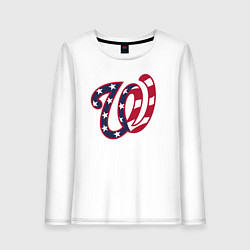 Лонгслив хлопковый женский Washington Nationals - baseball team, цвет: белый