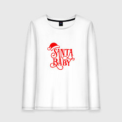 Лонгслив хлопковый женский Санта беби новый 2022 год, цвет: белый