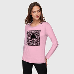 Лонгслив хлопковый женский SKULL & BONES QR-code, цвет: светло-розовый — фото 2