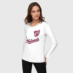 Лонгслив хлопковый женский Washington Nationals - baseball team!, цвет: белый — фото 2