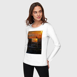 Лонгслив хлопковый женский Питерский закат, цвет: белый — фото 2