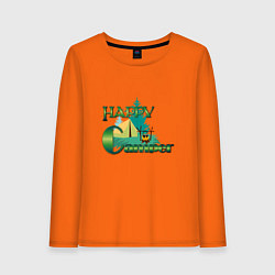Лонгслив хлопковый женский Russian Happy Camper, цвет: оранжевый