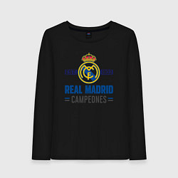 Лонгслив хлопковый женский Real Madrid Реал Мадрид, цвет: черный