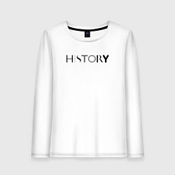 Лонгслив хлопковый женский History, цвет: белый