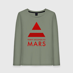 Лонгслив хлопковый женский 30 Seconds to Mars - Рок, цвет: авокадо