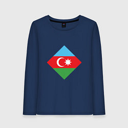 Лонгслив хлопковый женский Flag Azerbaijan, цвет: тёмно-синий