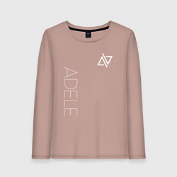 Лонгслив хлопковый женский Adele - Logo, цвет: пыльно-розовый