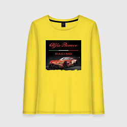 Лонгслив хлопковый женский Alfa Romeo - Racing Team, цвет: желтый