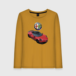 Лонгслив хлопковый женский Alfa Romeo - просто мечта!, цвет: горчичный